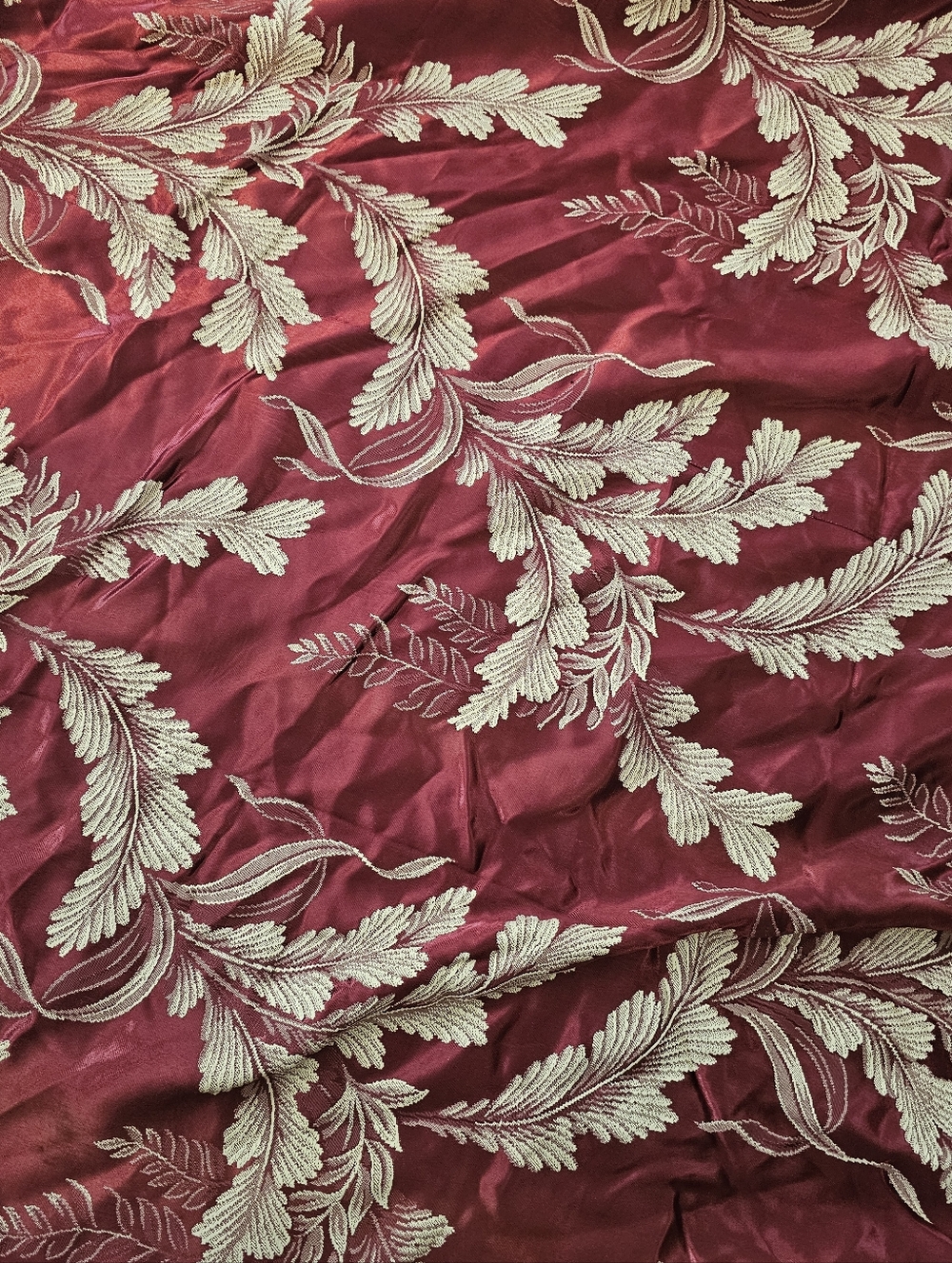 Antique Silk Victorian Bed Coverlet Fabric 118 X 87
